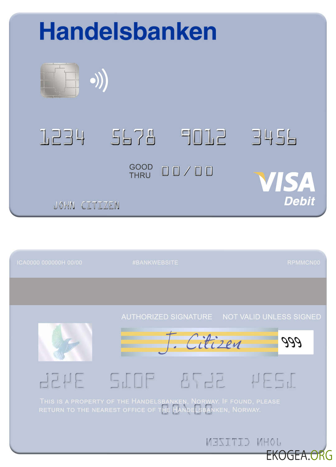 Carte de débit visa Norvège Handelsbanken